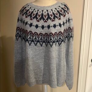 Cozy Knit Sweater with Nordic Pattern